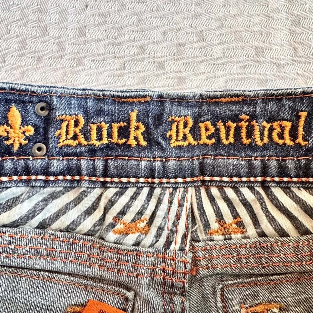 Rock Revival Denisa Bootcut‎ Jeans Size 28 Buckle Exclusive Low Rise Distressed